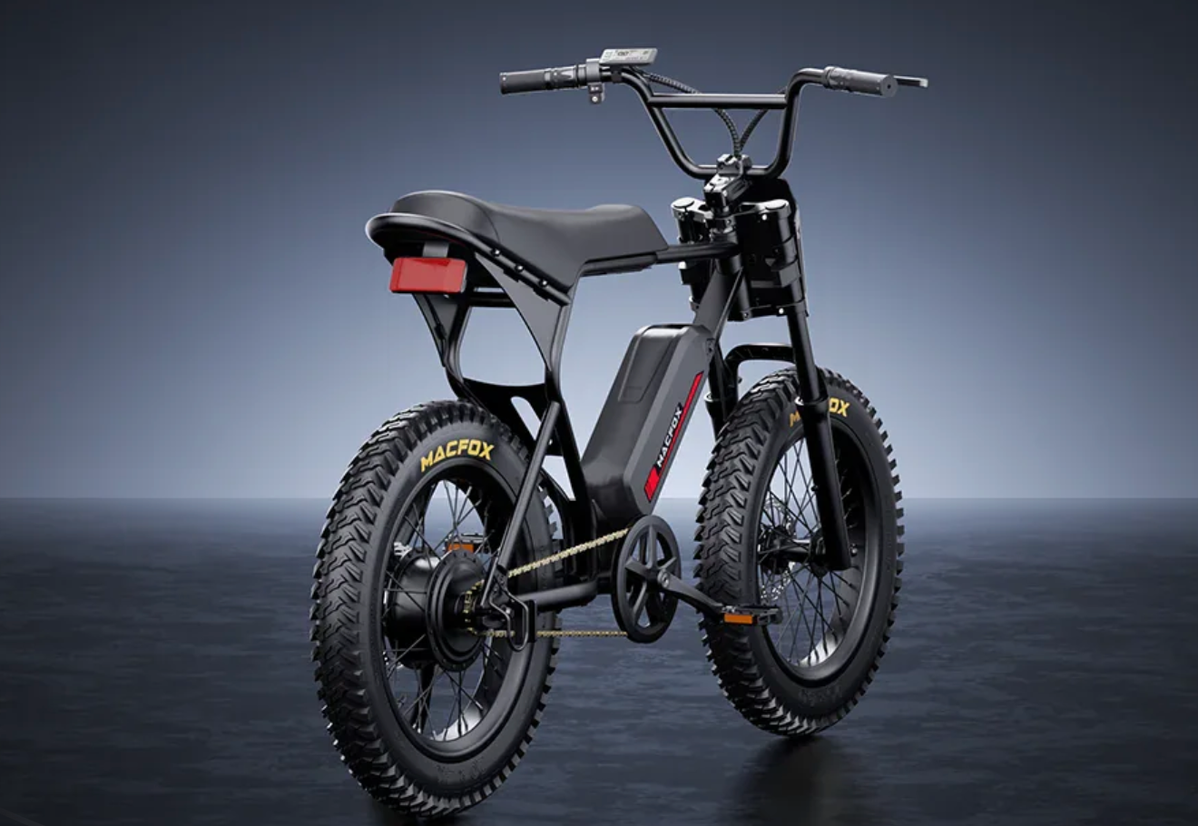 Macfox X1S Commuter electric bike with 500W motor, 20" tires, and sleek design, perfect for urban commuting.