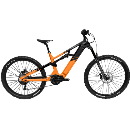 2025 CyberBike Raptor Pro in Sunset Orange Two-Tone with MTB features for trail and enduro riding.