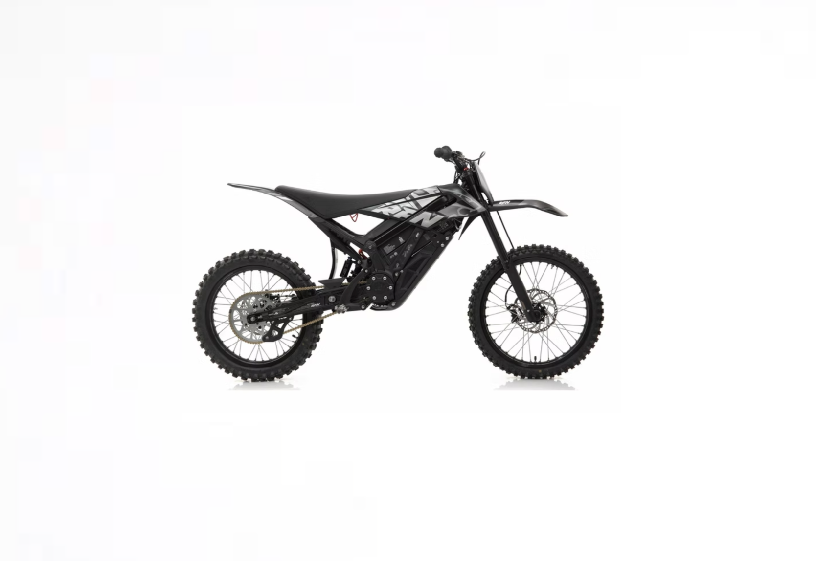 RFN Ares Rally E-Moto electric bike in black, designed for rugged terrains and adventure.