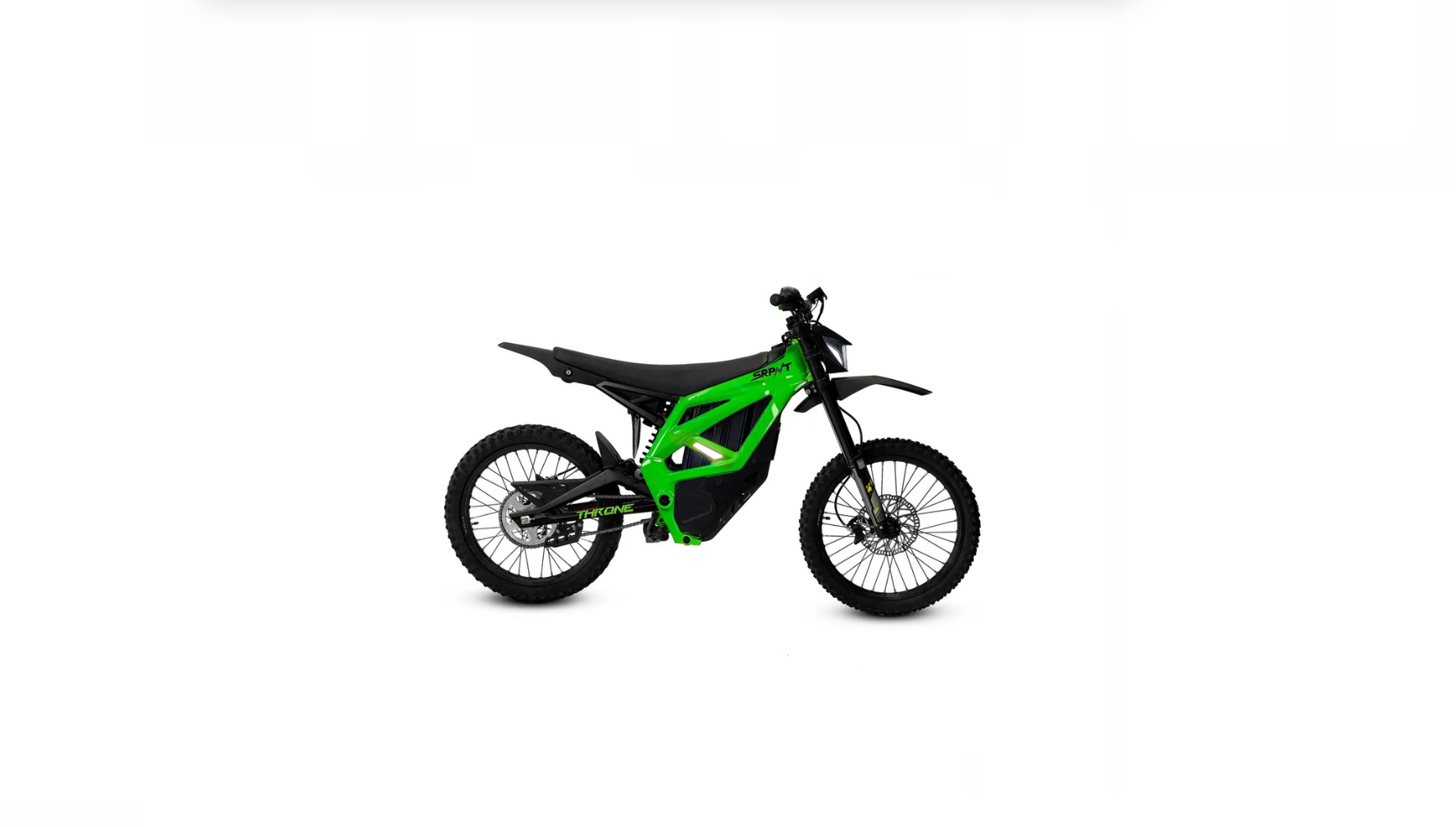 SRPNT 72V E-Moto in vibrant green and black design, perfect for high-performance off-road riding.