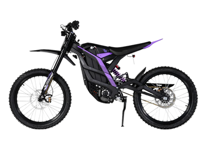 79BIKE Falcon Pro electric dirt bike in Kenshi Black and Purple, featuring high-performance specs and sleek design.