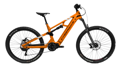 2025 CyberBike Raptor Pro in Sunset Orange Two-Tone, designed for all-mountain and trail riding.